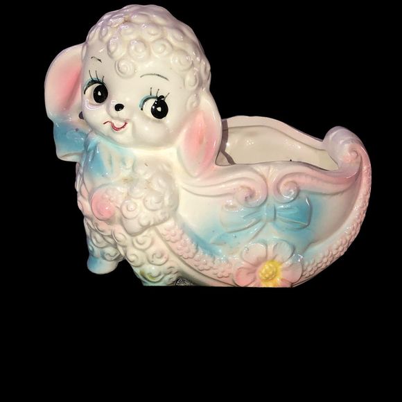 Vintage Sweet Faced Lamb Planter by Ardco; Baby Room Decor; Collectible Planter - Picture 7 of 9